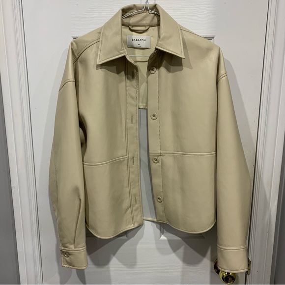 Babaton Pelli Hip Vegan Leather Shirt Jacket - Picture 4 of 15